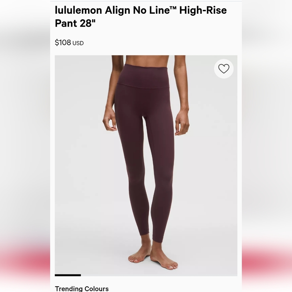 lululemon athletica BURGUNDY Leggings